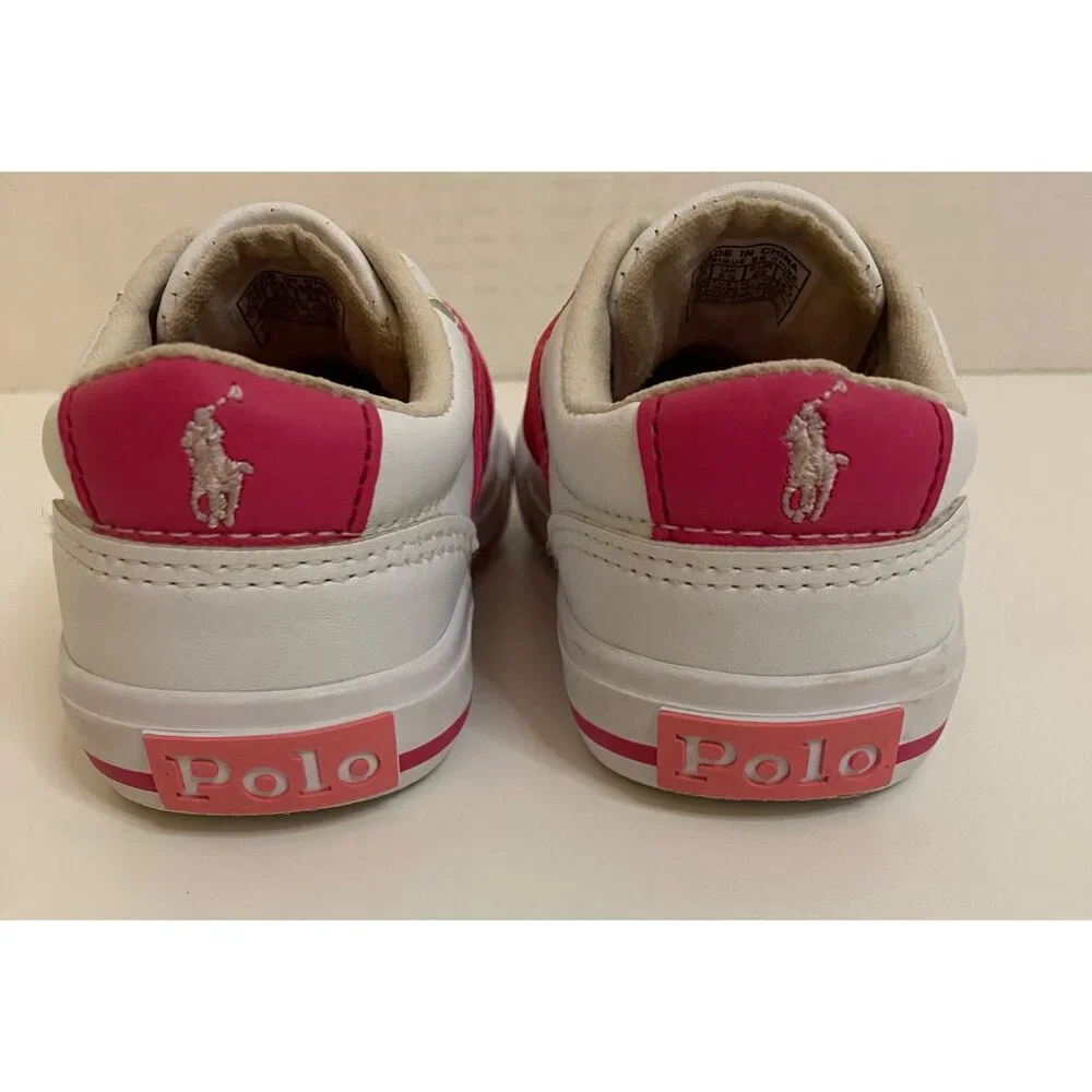Polo Ralph Lauren Sneakers‎ Toddler 6 Pink/White Easten II EZ Slip-On Shoes